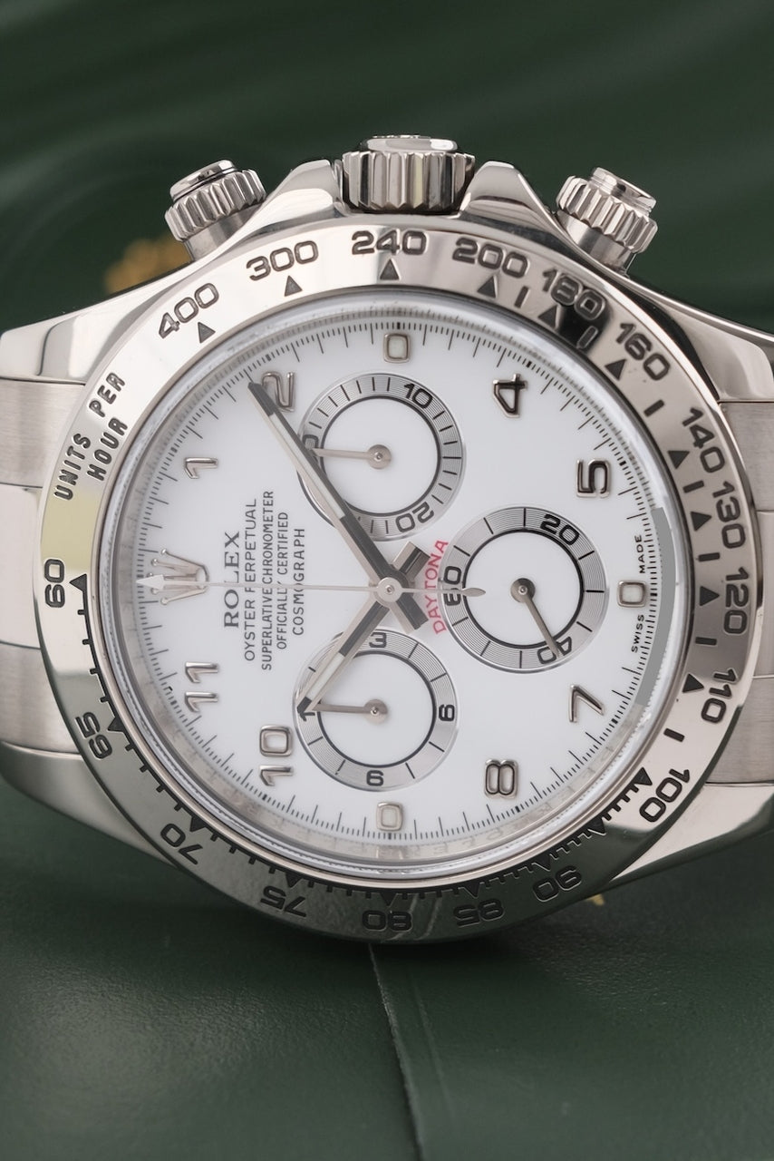 Daytona White Gold 116509 Box + original Papers LC100 White Dial 2005