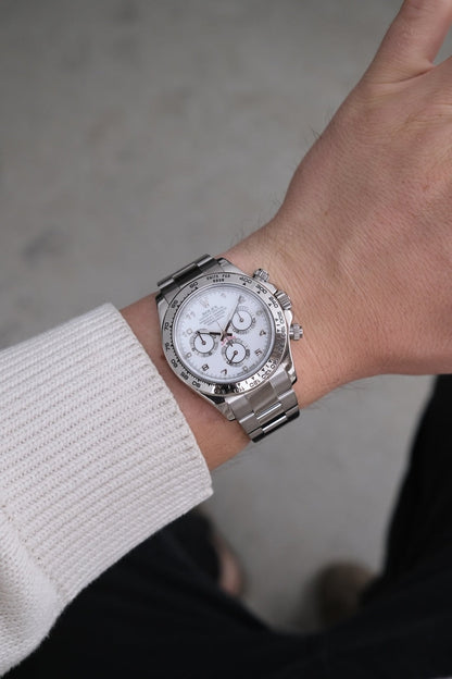 Daytona White Gold 116509 Box + original Papers LC100 White Dial 2005